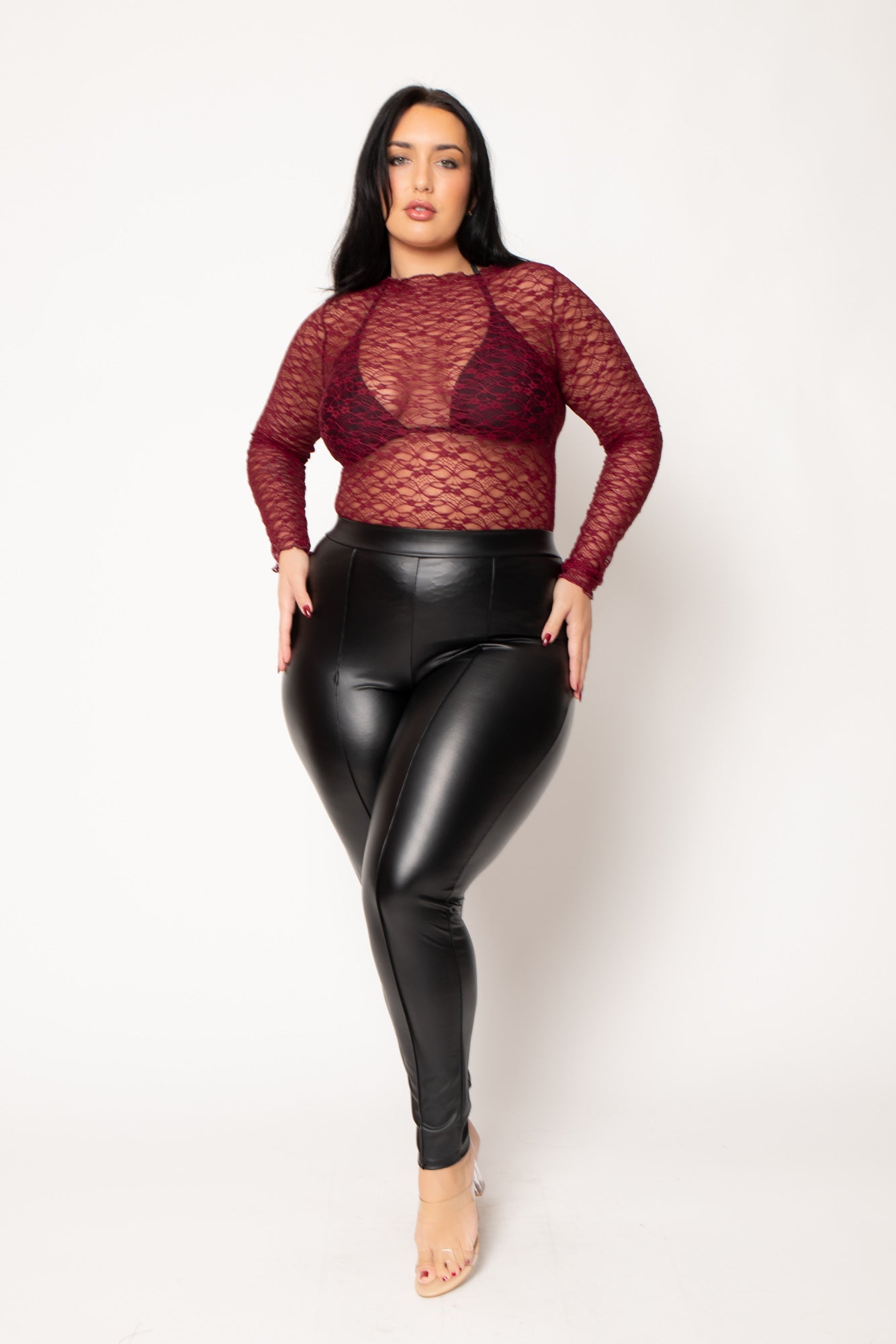 Plus Size  Raven Faux Leather Pant  - Black