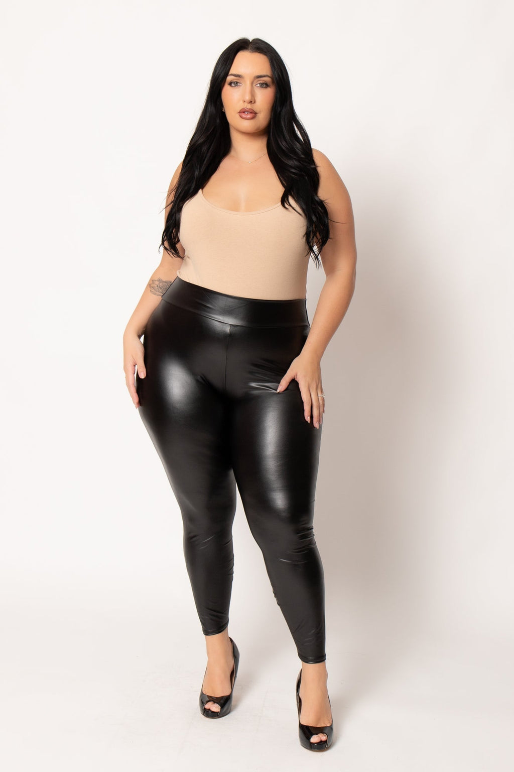 Plus Size  Smooth Edge Pant  - Black