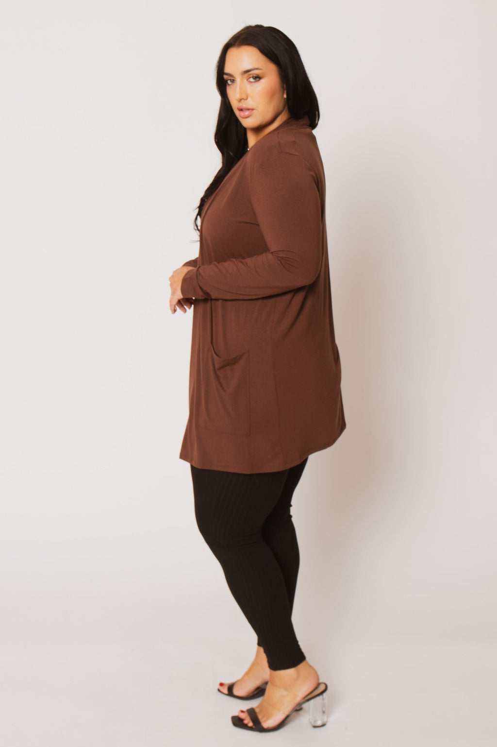 Plus Size Clara Cardigan  - Brown