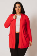 Plus Size Clara Cardigan  - Red