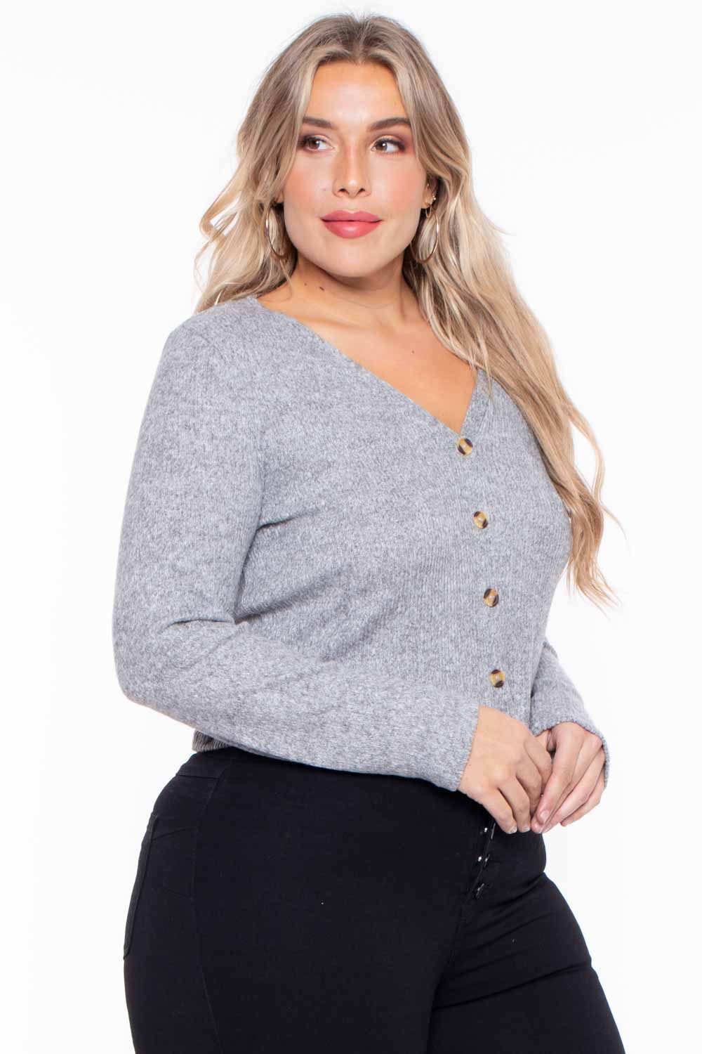Plus Size Delaney Sweater - Gray