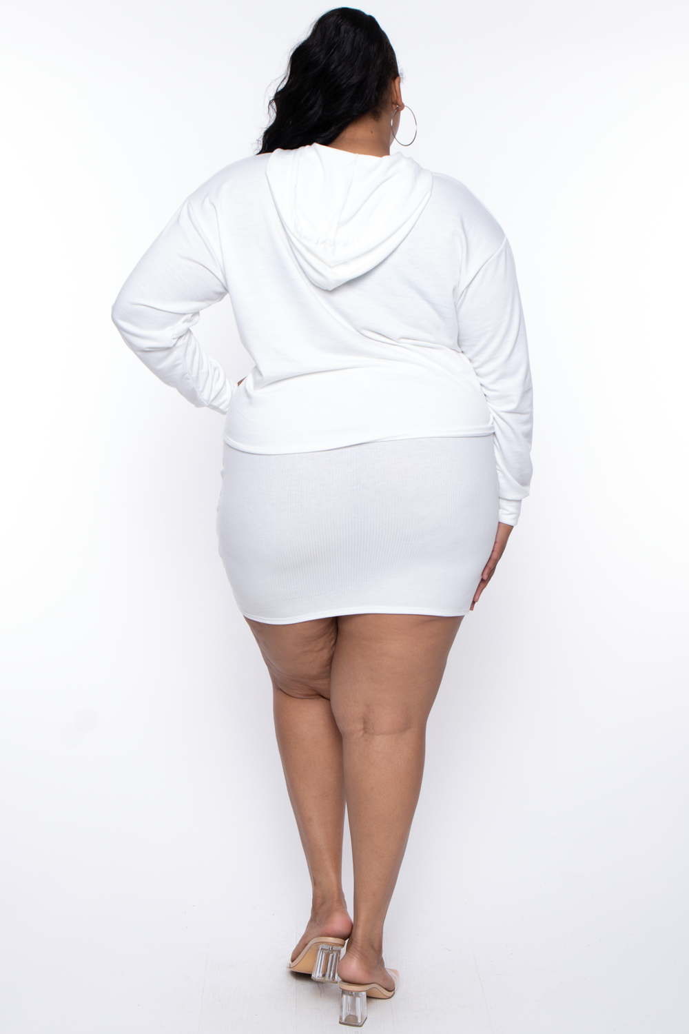 Plus Size Essential Cropped Hoodie - Ivory