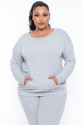 Plus Size Essential Sweatshirt Pullover - Heather Grey