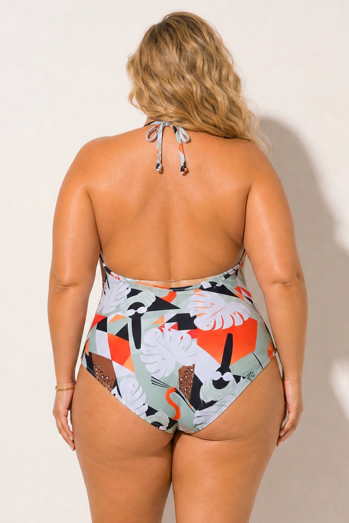Plus Size Coastal Escape Swimsuit - Orange