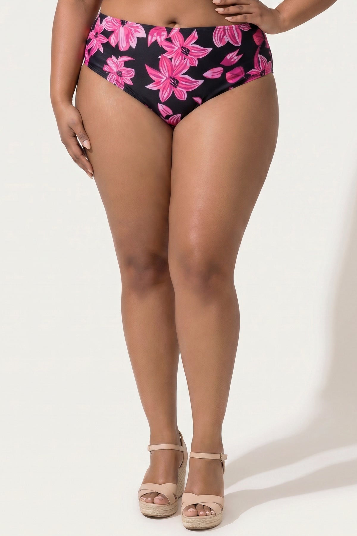 Plus Size Tropical Kiss Tankini Set - Pink