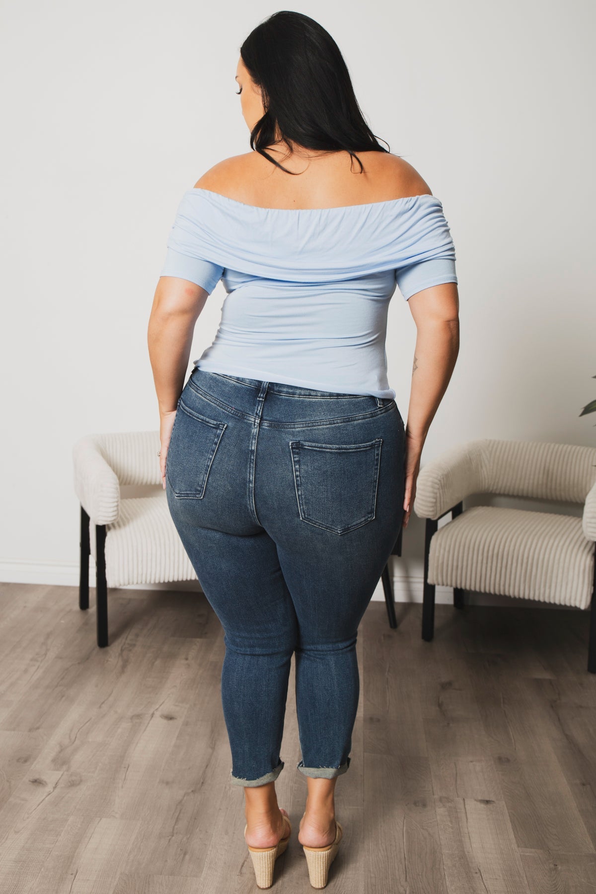 Plus Size Adore Ruched Top  - Blue