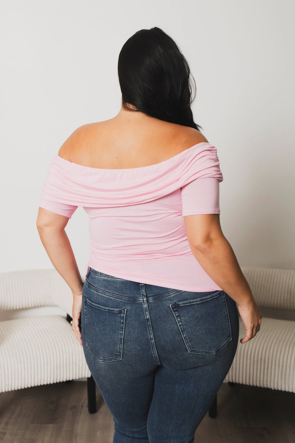 Plus Size Adore Ruched Top  - Pink