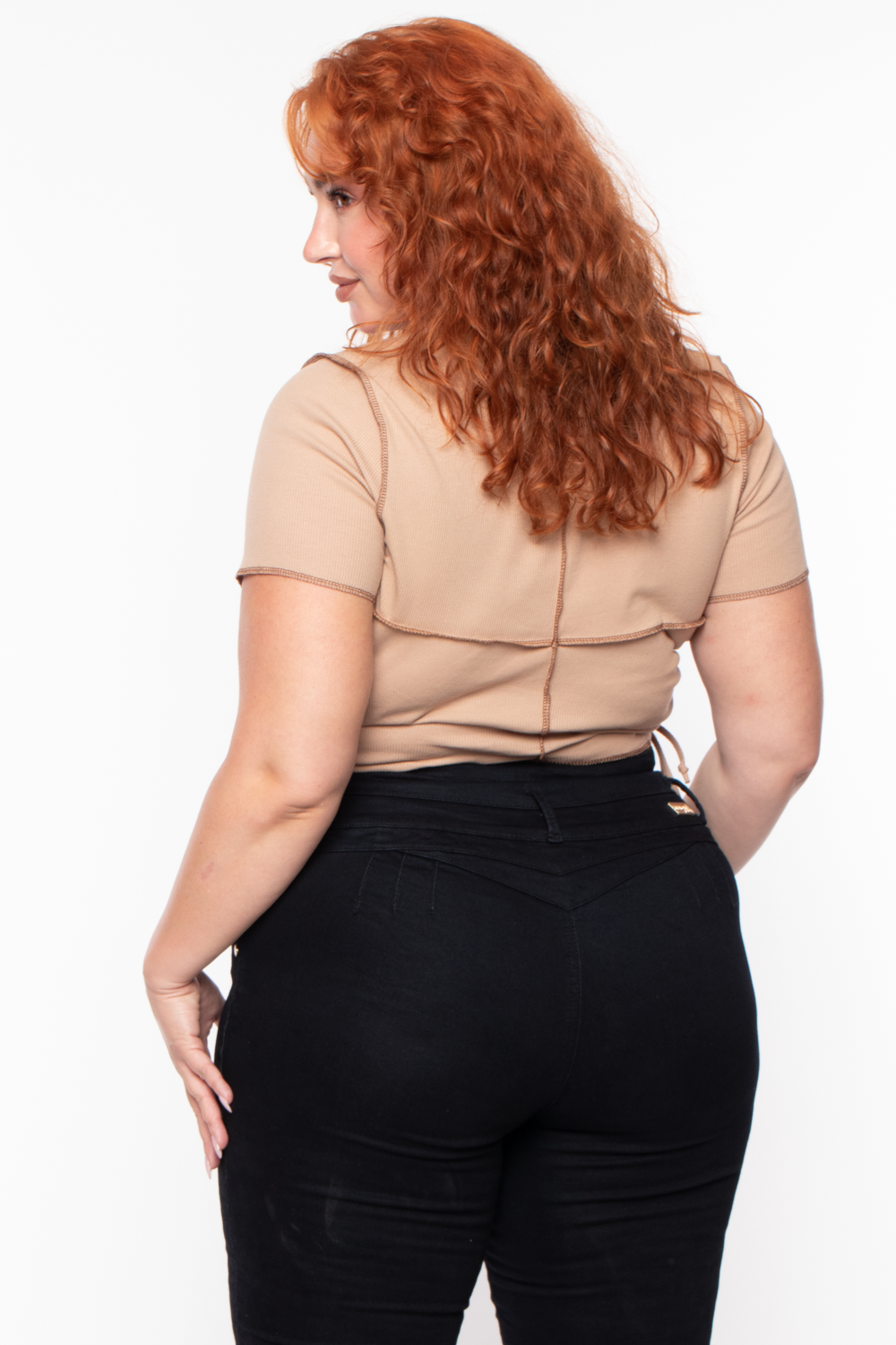 Plus Size Adria Ruched Top - Mocha