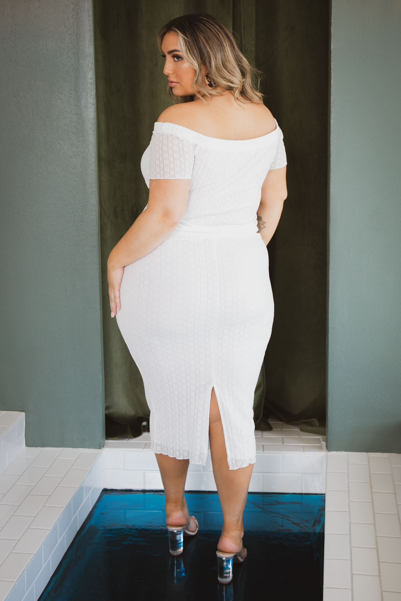 Plus Size Arielle Lace  Top - White