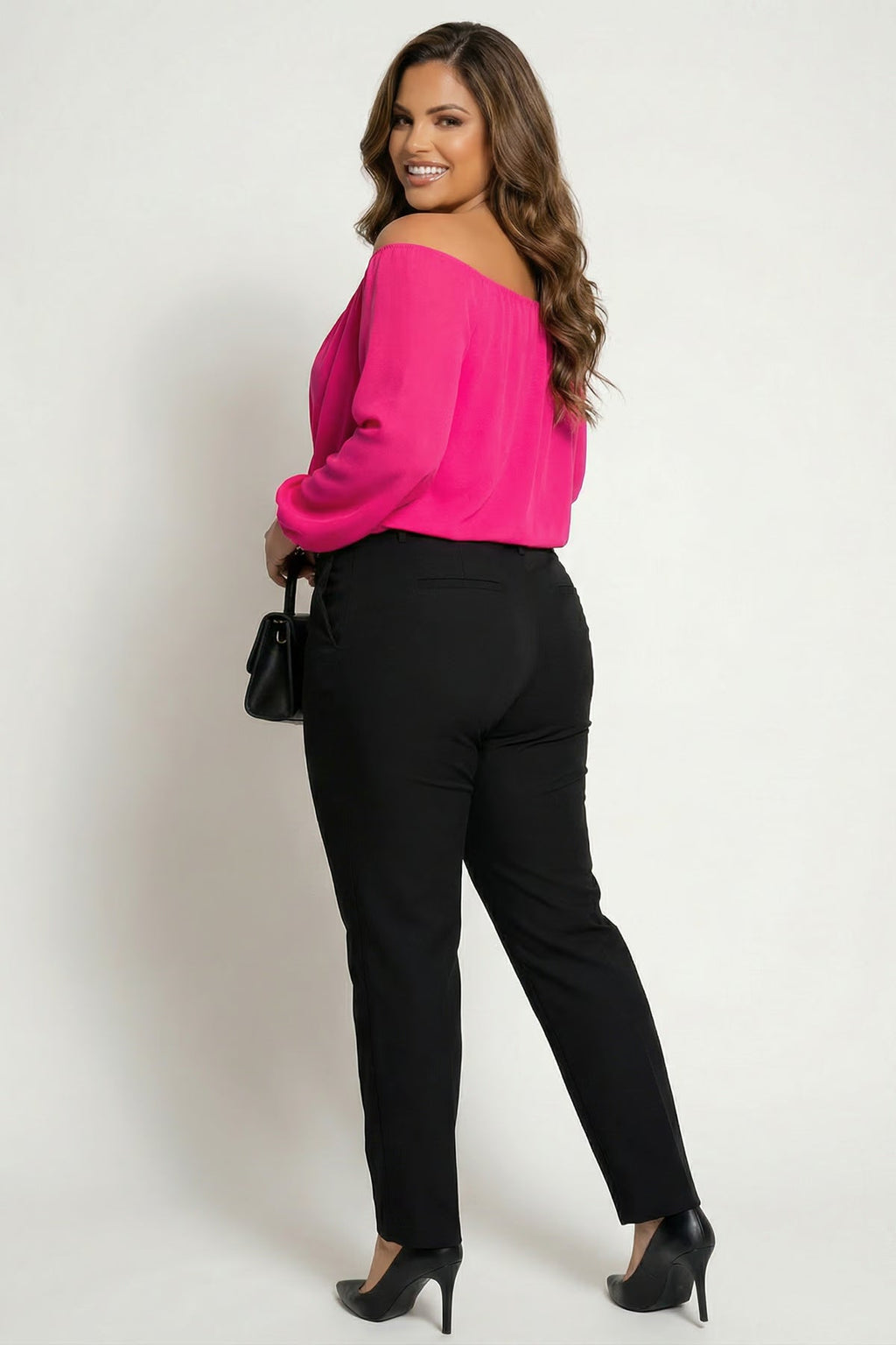 Plus Size Aryana Cross Over Top - Fuchsia