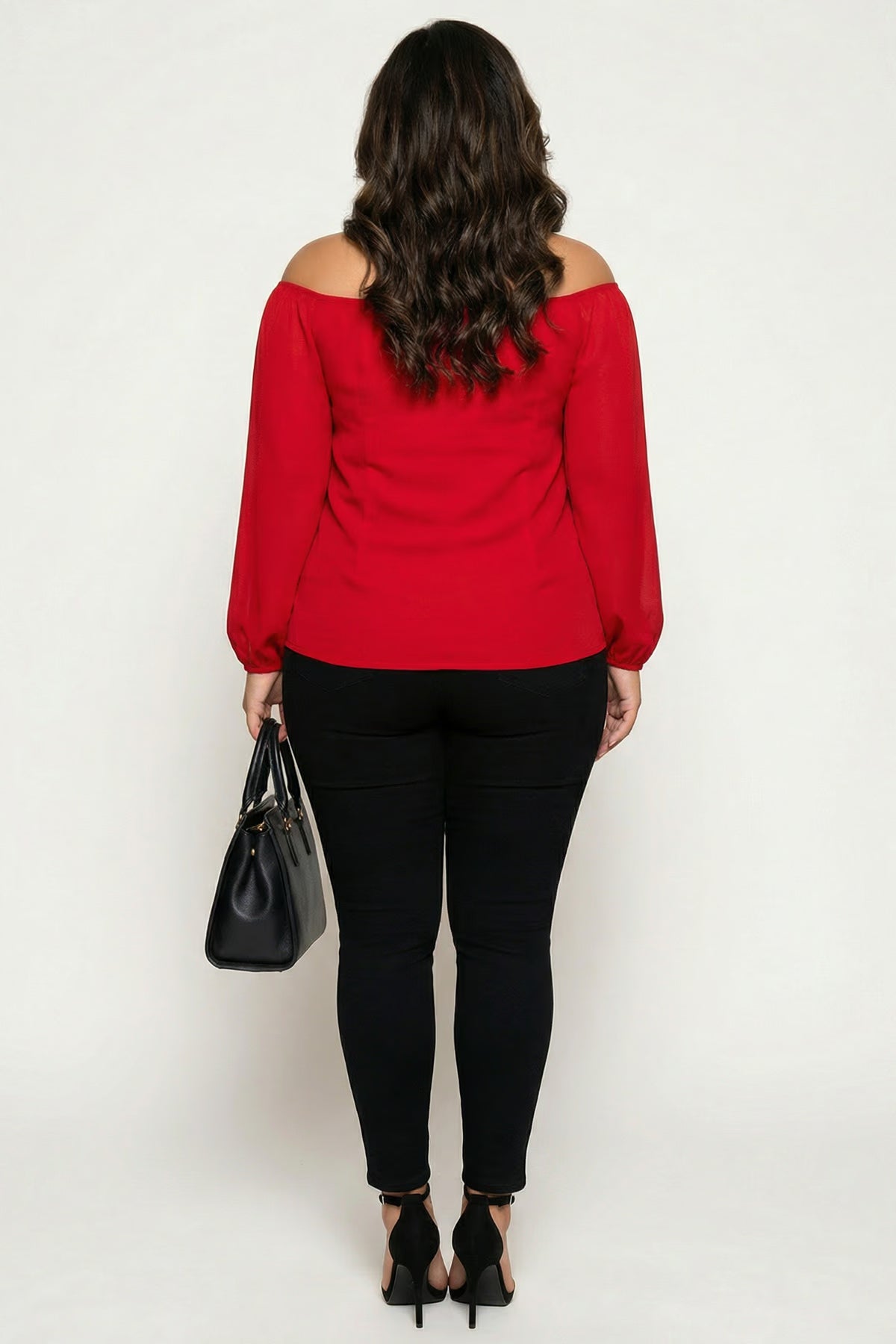 Plus Size Aryana Cross Over Top -  Red