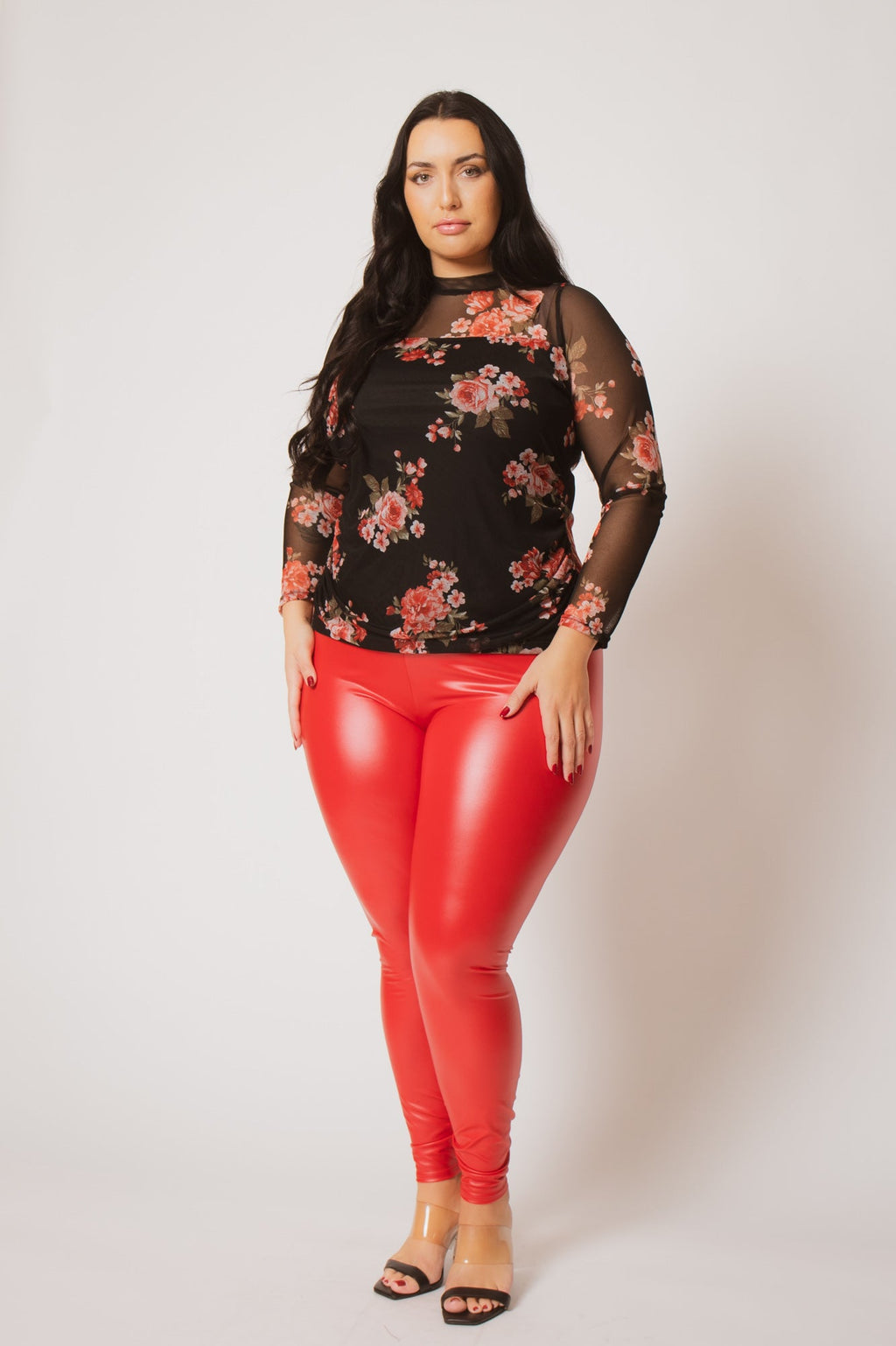 Plus Size Ava Mesh Top - Black