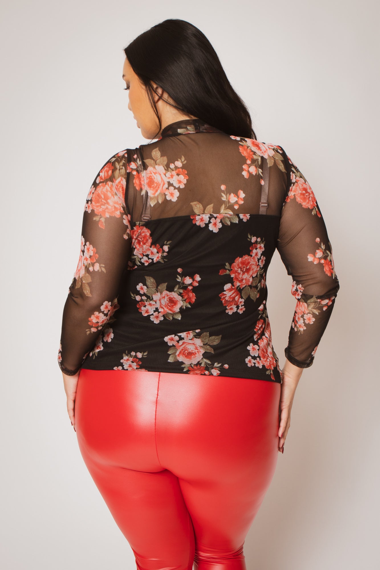 Plus Size Ava Mesh Top - Black