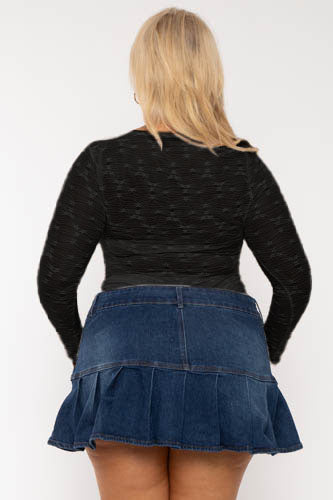 Plus Size Cairi  Lace Bodysuit - Black