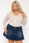 Plus Size Cairi  Lace Bodysuit - Ivory