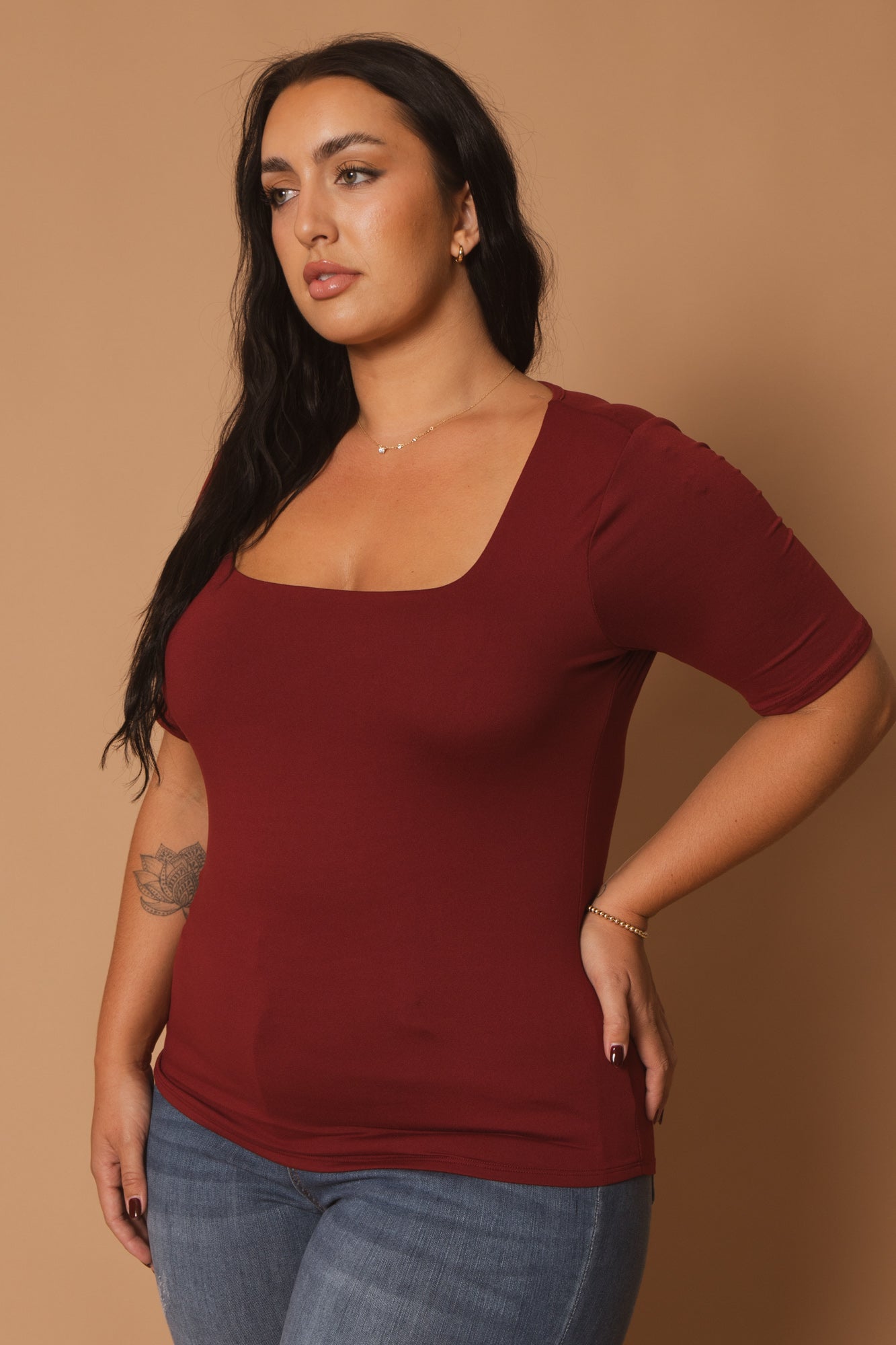 Plus Size Camila Top - Burgundy