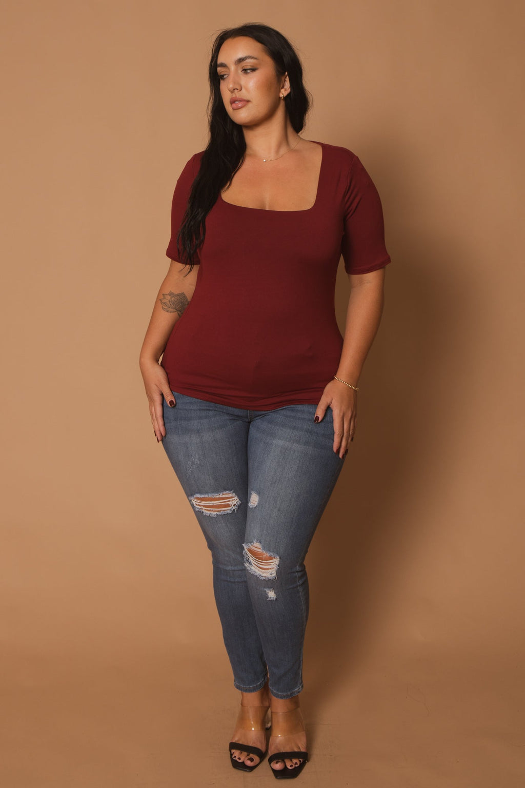 Plus Size Camila Top - Burgundy