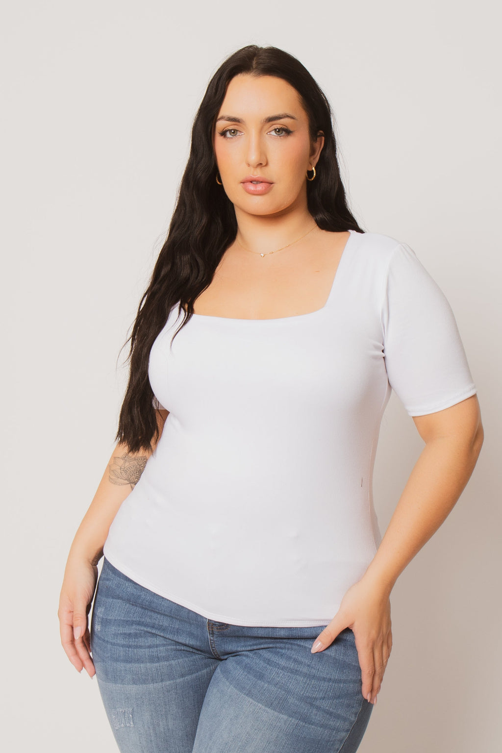 Plus Size Camila Top - White