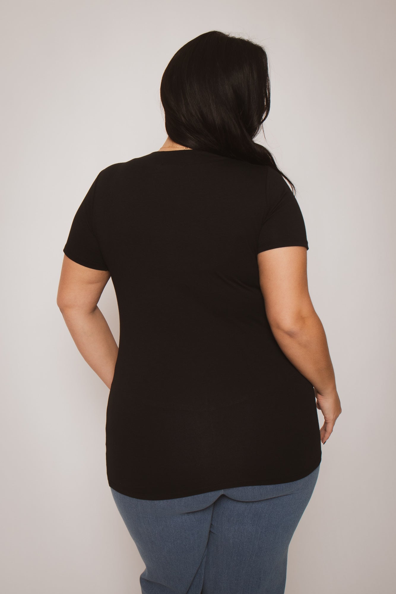 Plus Size Perfect V Tee - Black