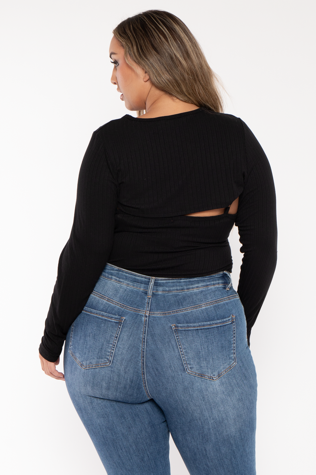 Plus Size Cristy 2pc Bodysuit  Set - Black