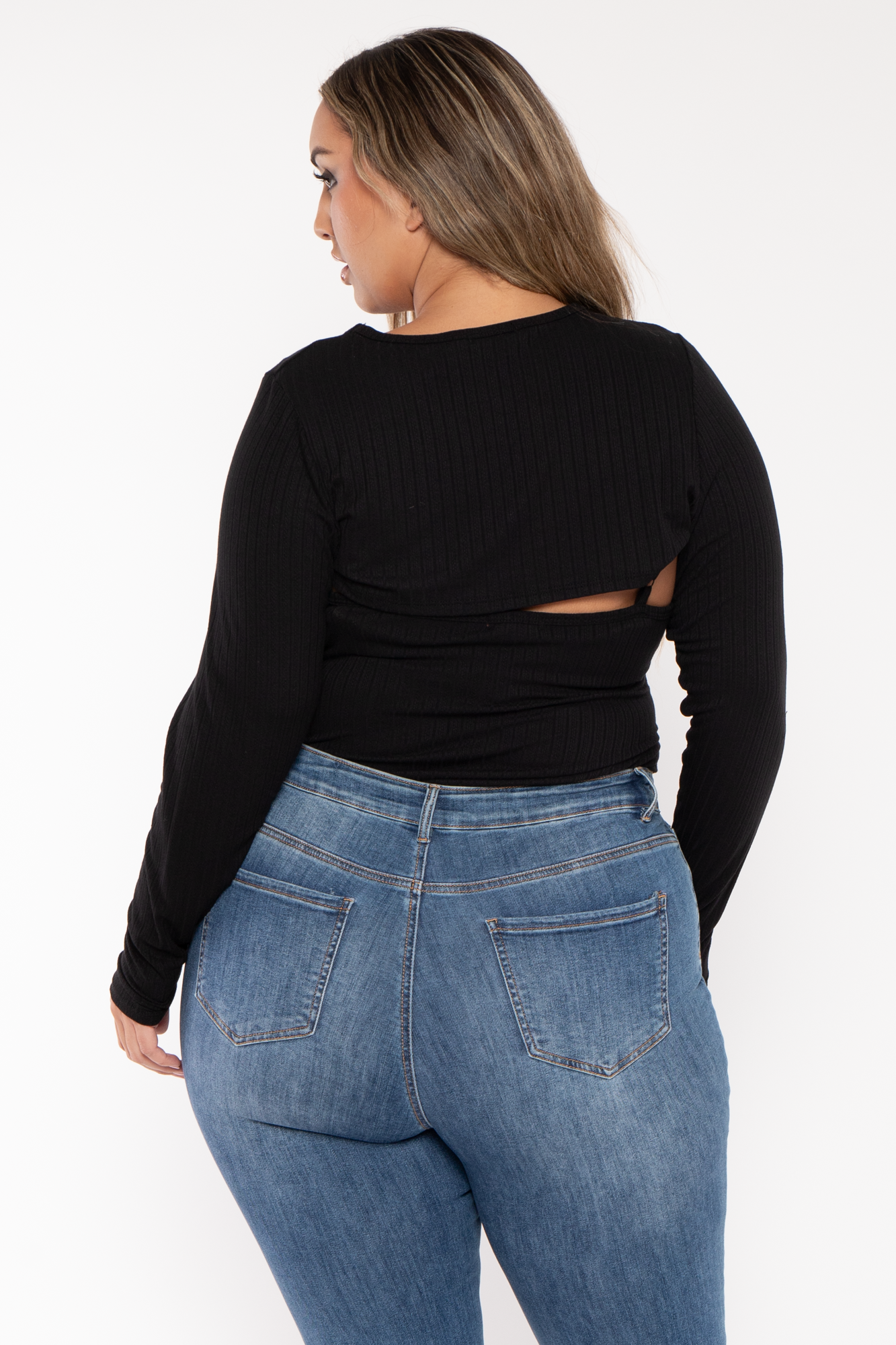Plus Size Cristy 2pc Bodysuit  Set - Black