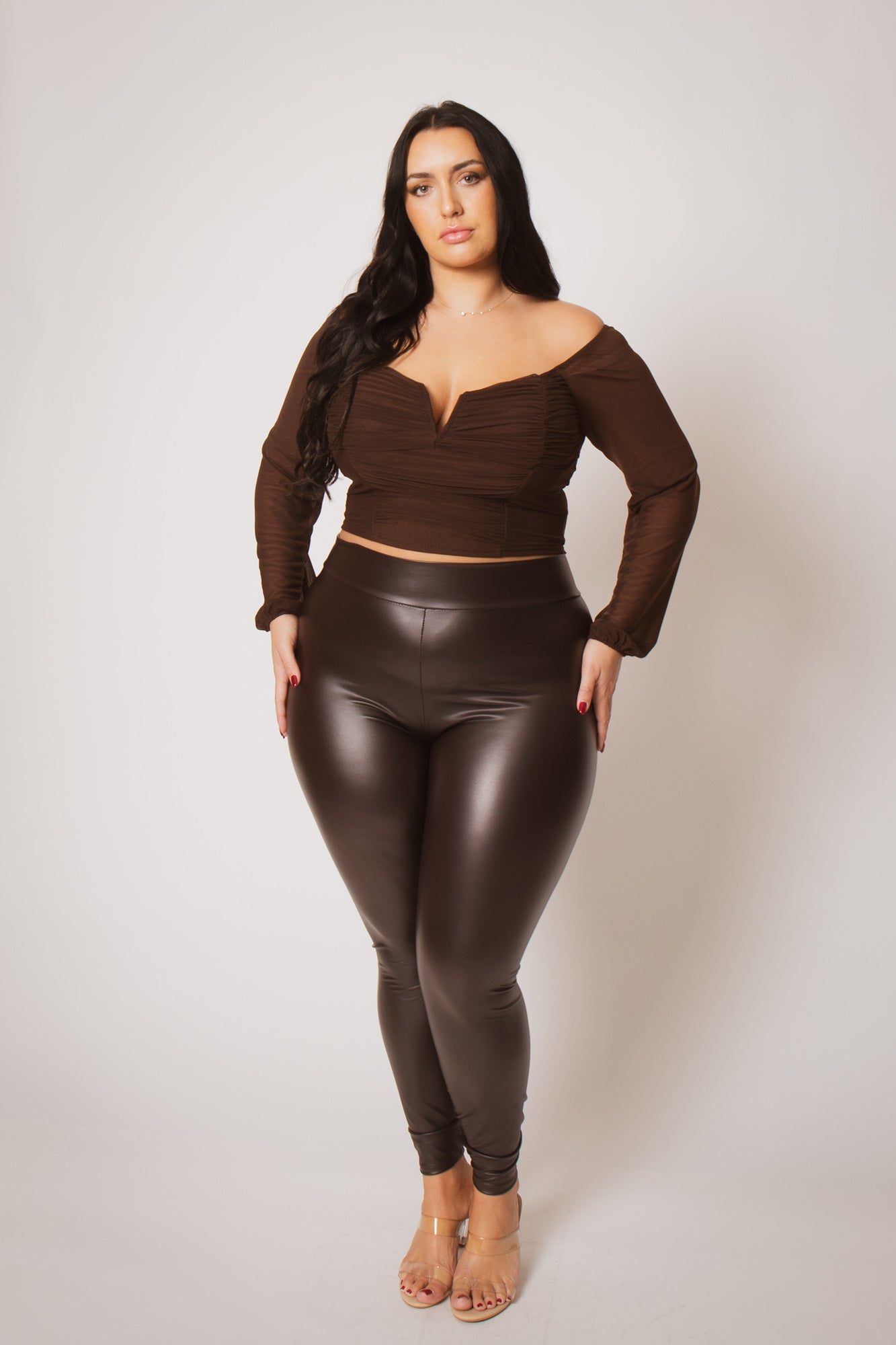 Plus Size Desiree Top  - Brown