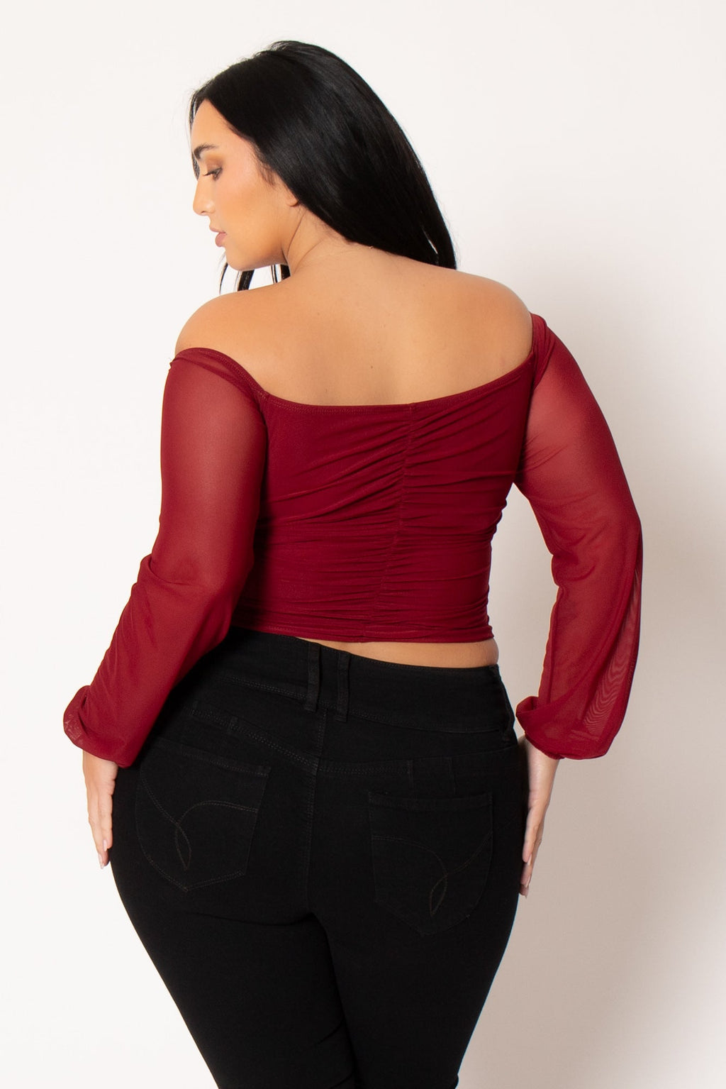 Plus Size Desiree Top  - Burgundy