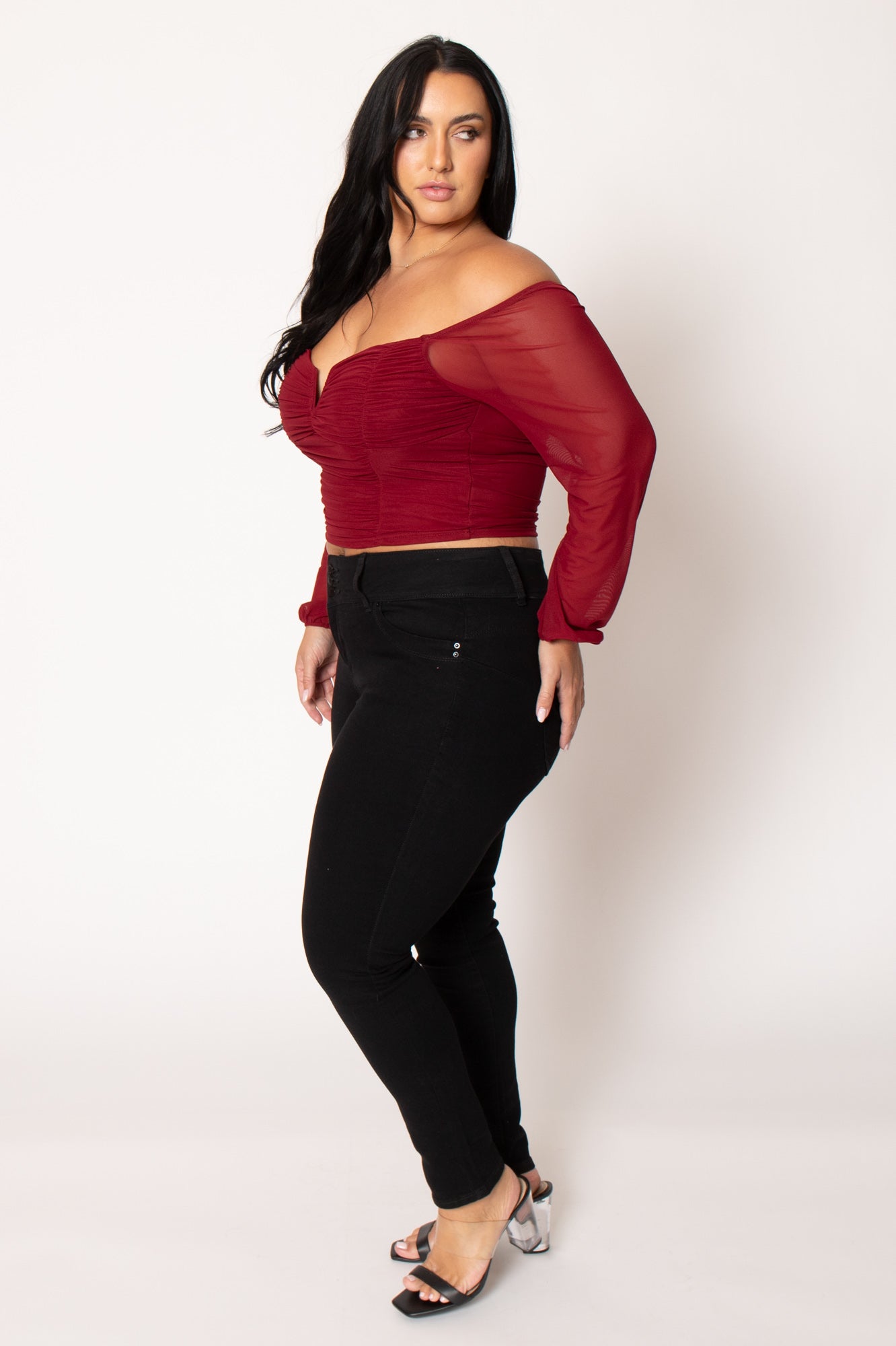 Plus Size Desiree Top  - Burgundy