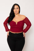 Plus Size Desiree Top  - Burgundy
