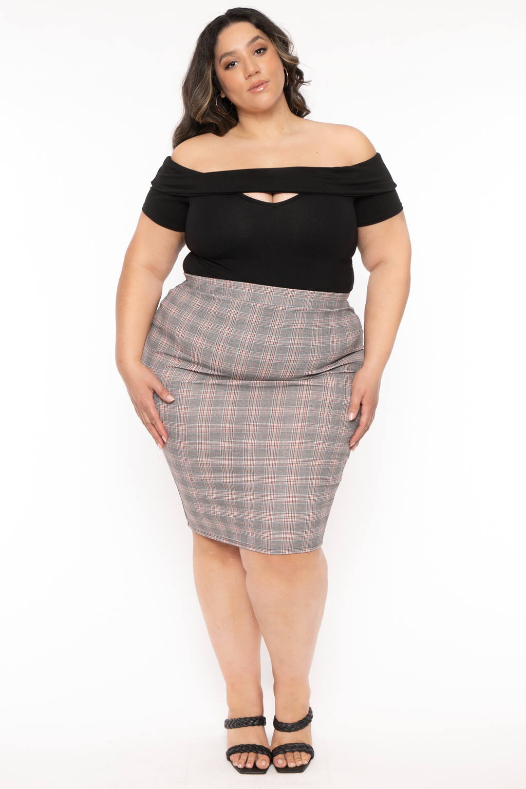 Plus Size Gaia Peek A Boo Top - Black