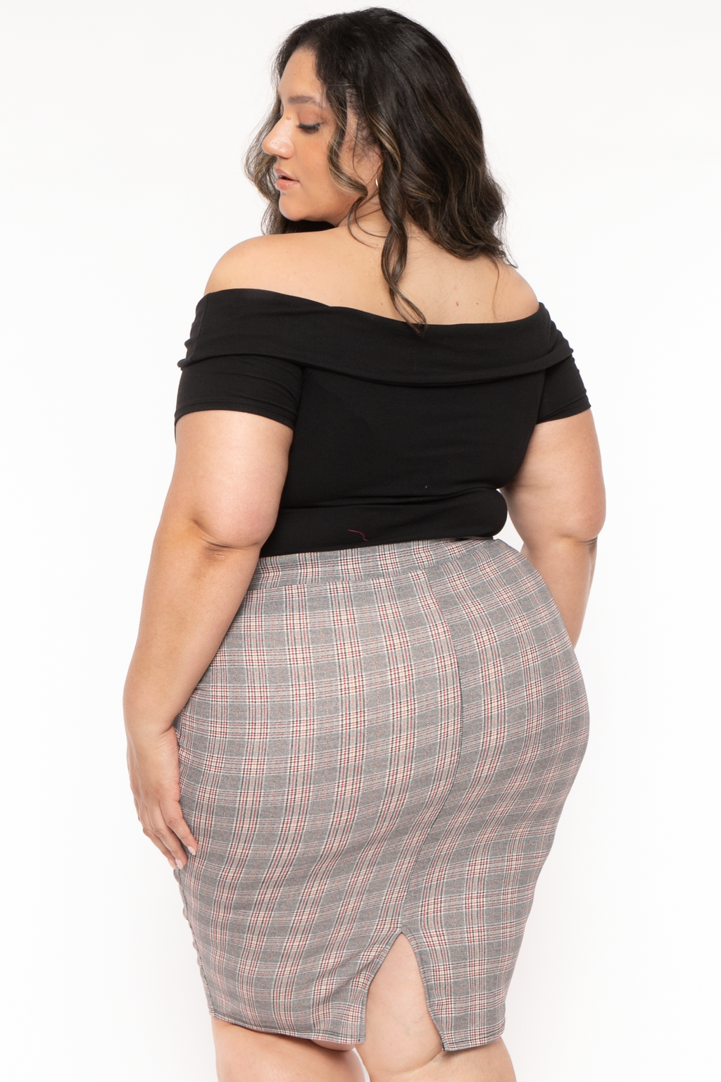 Plus Size Gaia Peek A Boo Top - Black