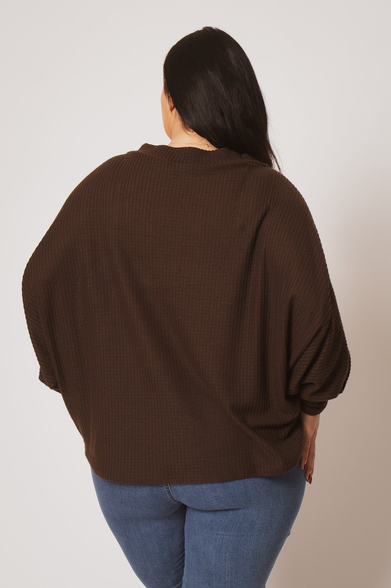 Plus Size Harper Off Shoulder Sweater - Brown