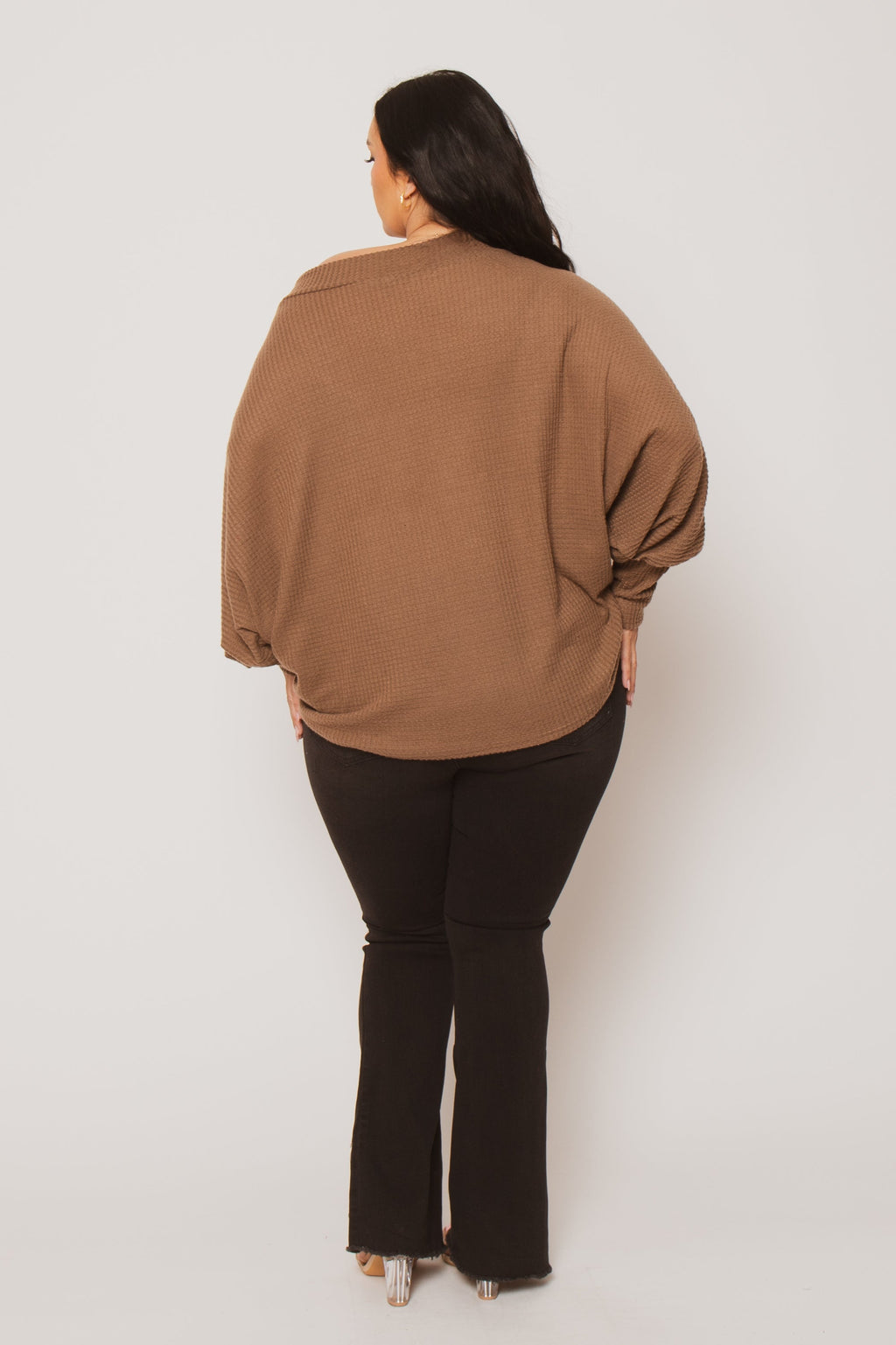 Plus Size Harper Off Shoulder Sweater - Mocha