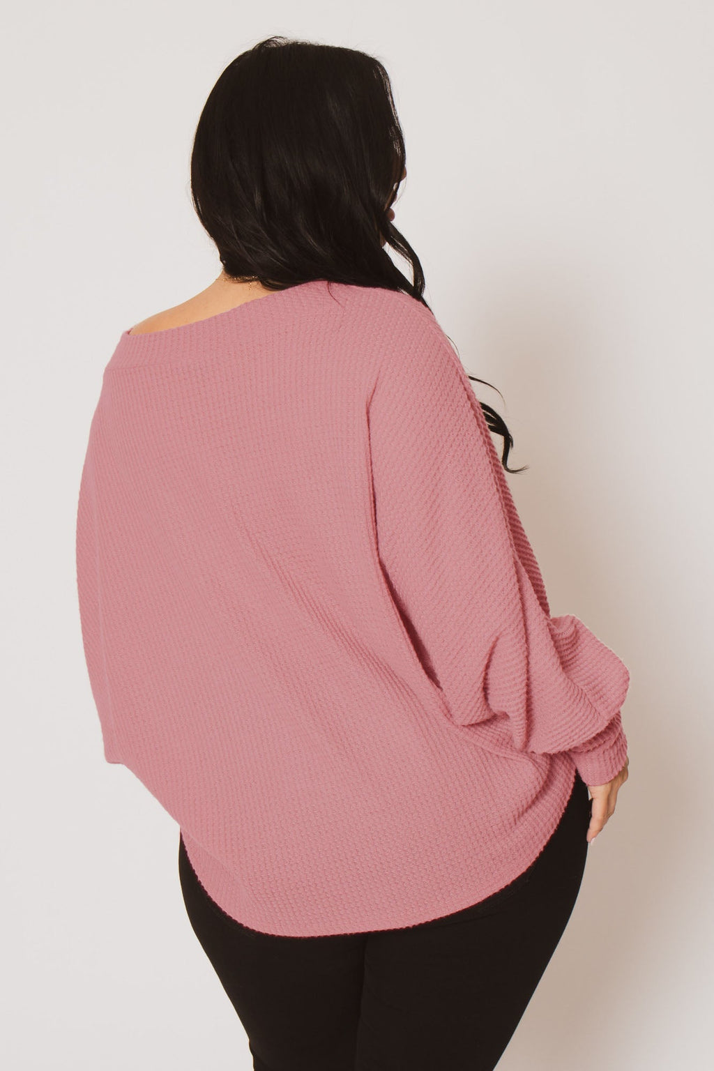 Plus Size Harper Off Shoulder Sweater - Pink