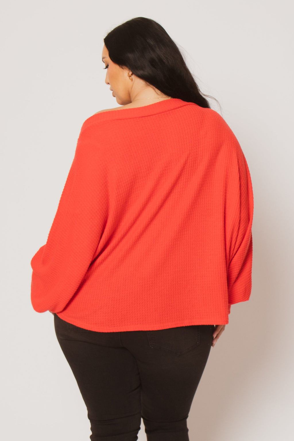 Plus Size Harper Off Shoulder Sweater - Red