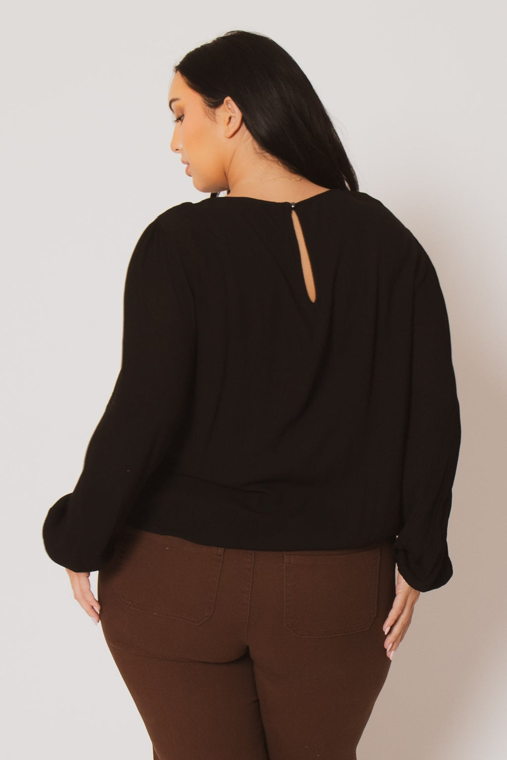 Plus Size Lacey Charm Top - Black
