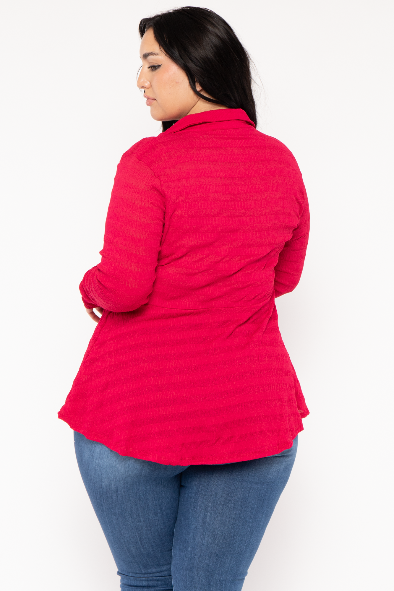 Plus Size Linda Hi -Low  Top - Red