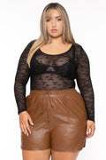 Plus Size Mairi  Lace Bodysuit - Black