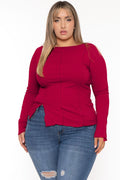 Plus Size Nancy Expose Seems Top - Magenta