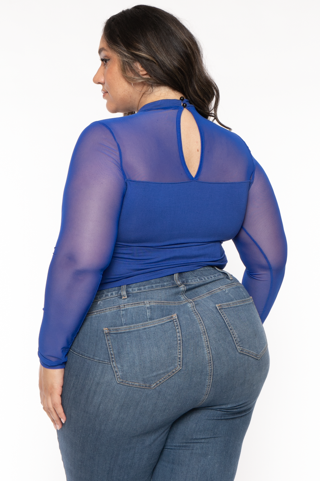 Plus Size Nezzi Twist Front Top - Royal Blue