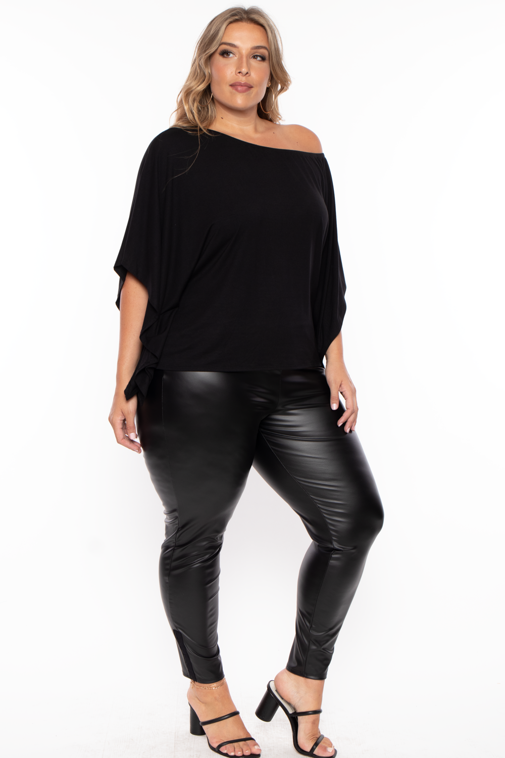Plus Size Tori Off The Shoulder Top - Black