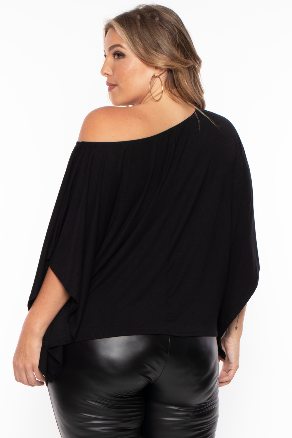 Plus Size Tori Off The Shoulder Top - Black