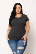 Plus Size Perfect Scoop Tee - Charcoal
