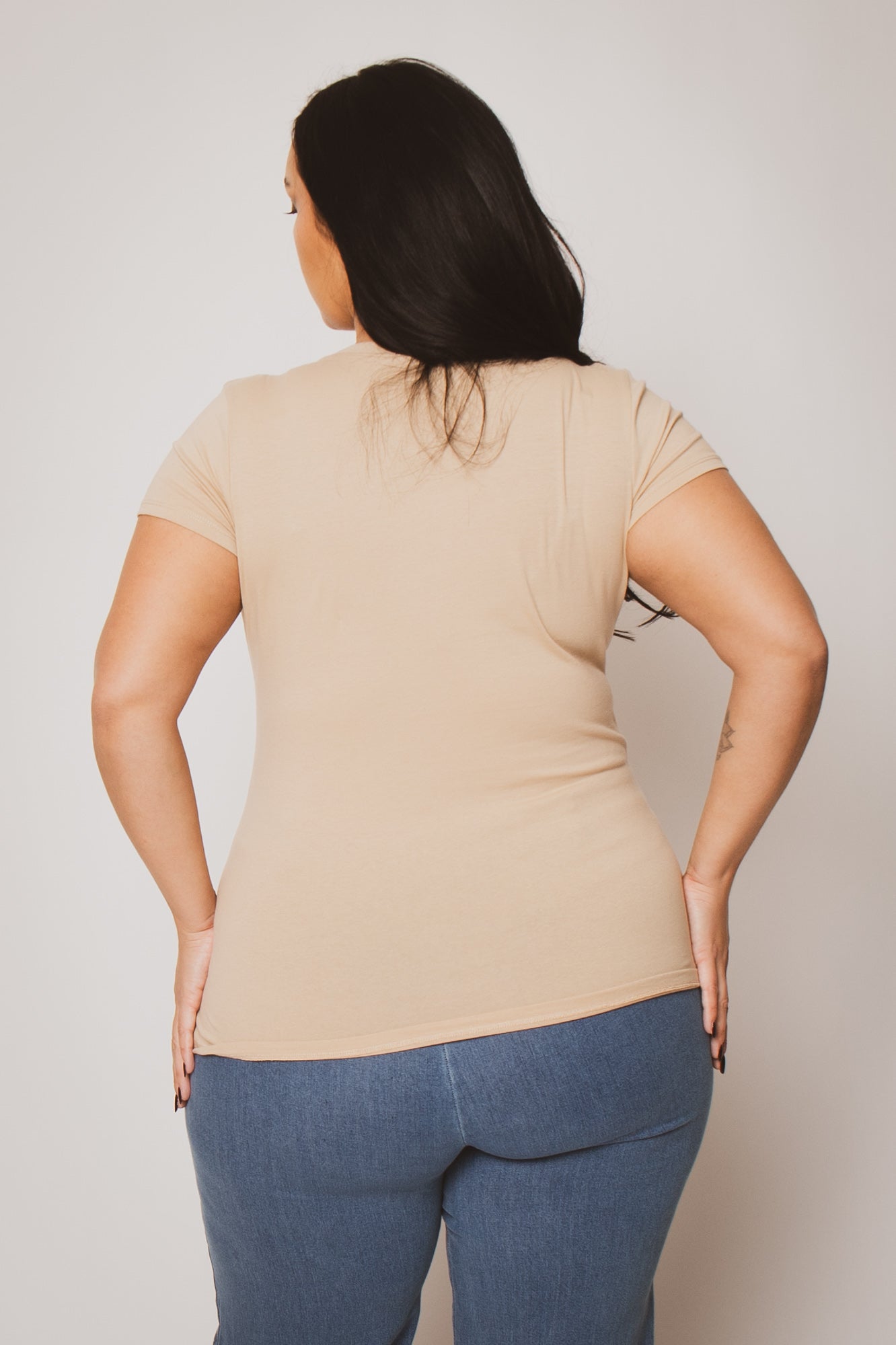 Plus Size Perfect Scoop Tee - Taupe