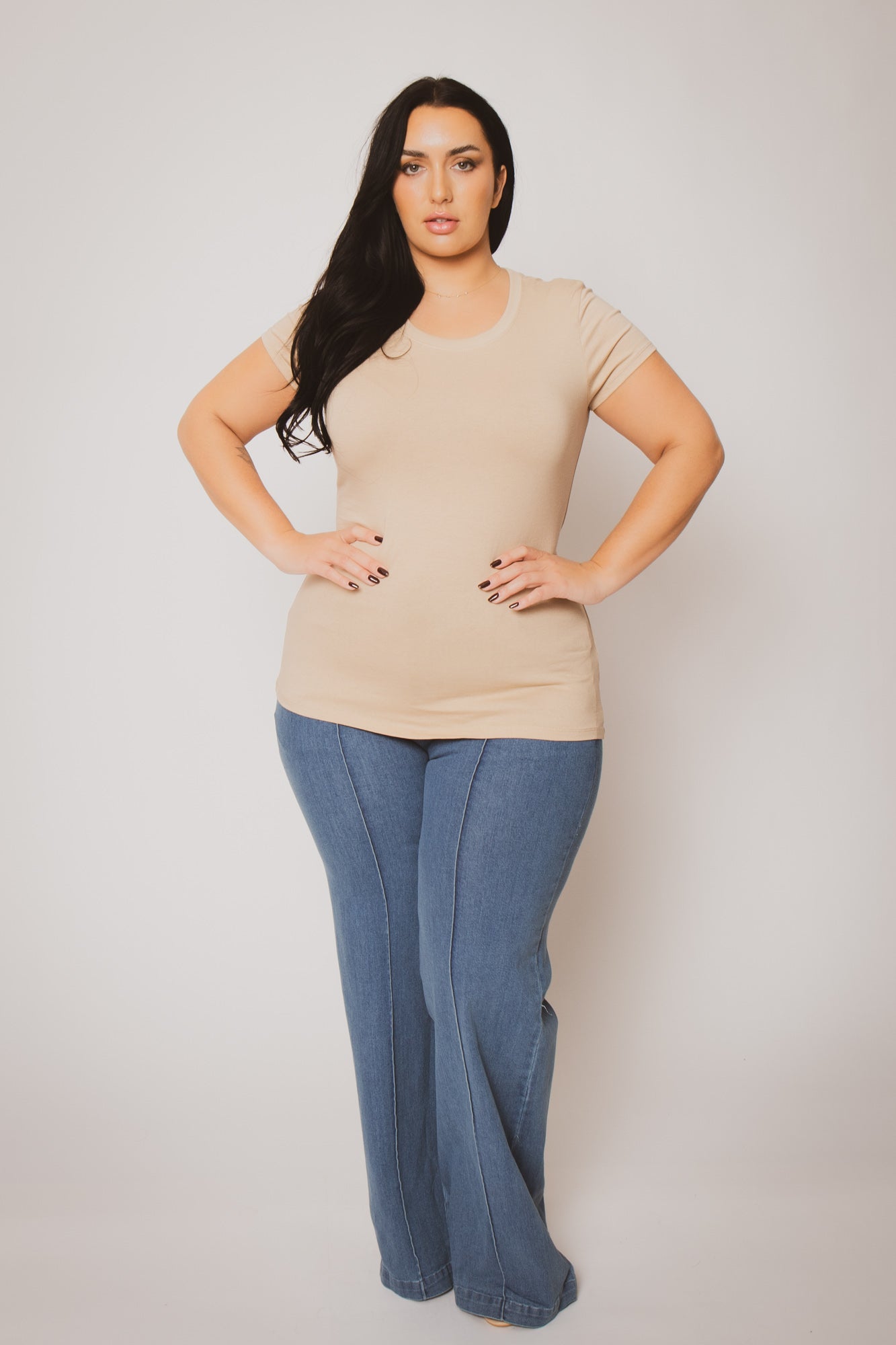 Plus Size Perfect Scoop Tee - Taupe