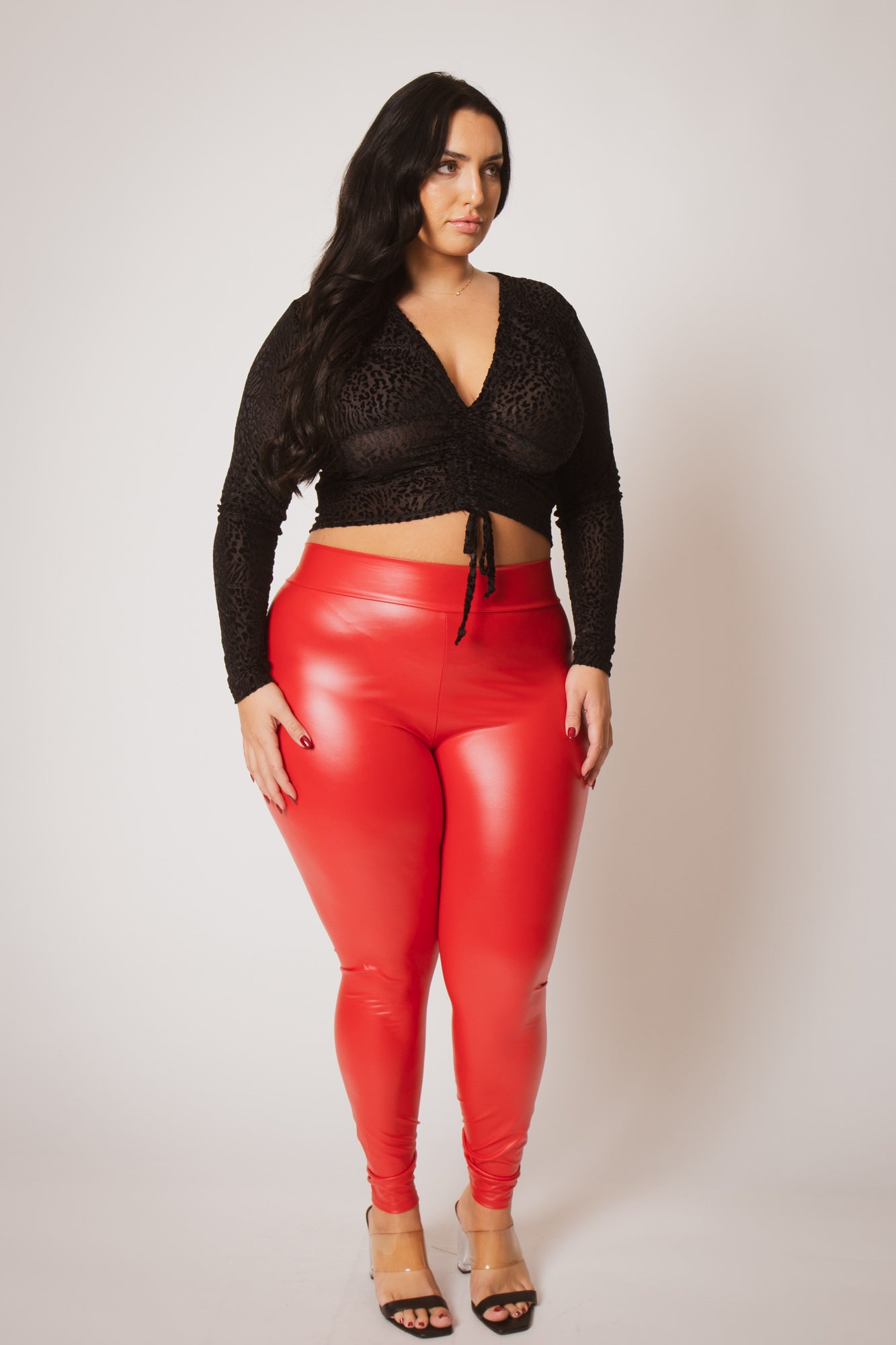 Plus Size Rhea Crop  Top - Black