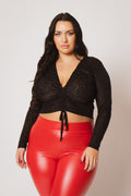 Plus Size Rhea Crop  Top - Black