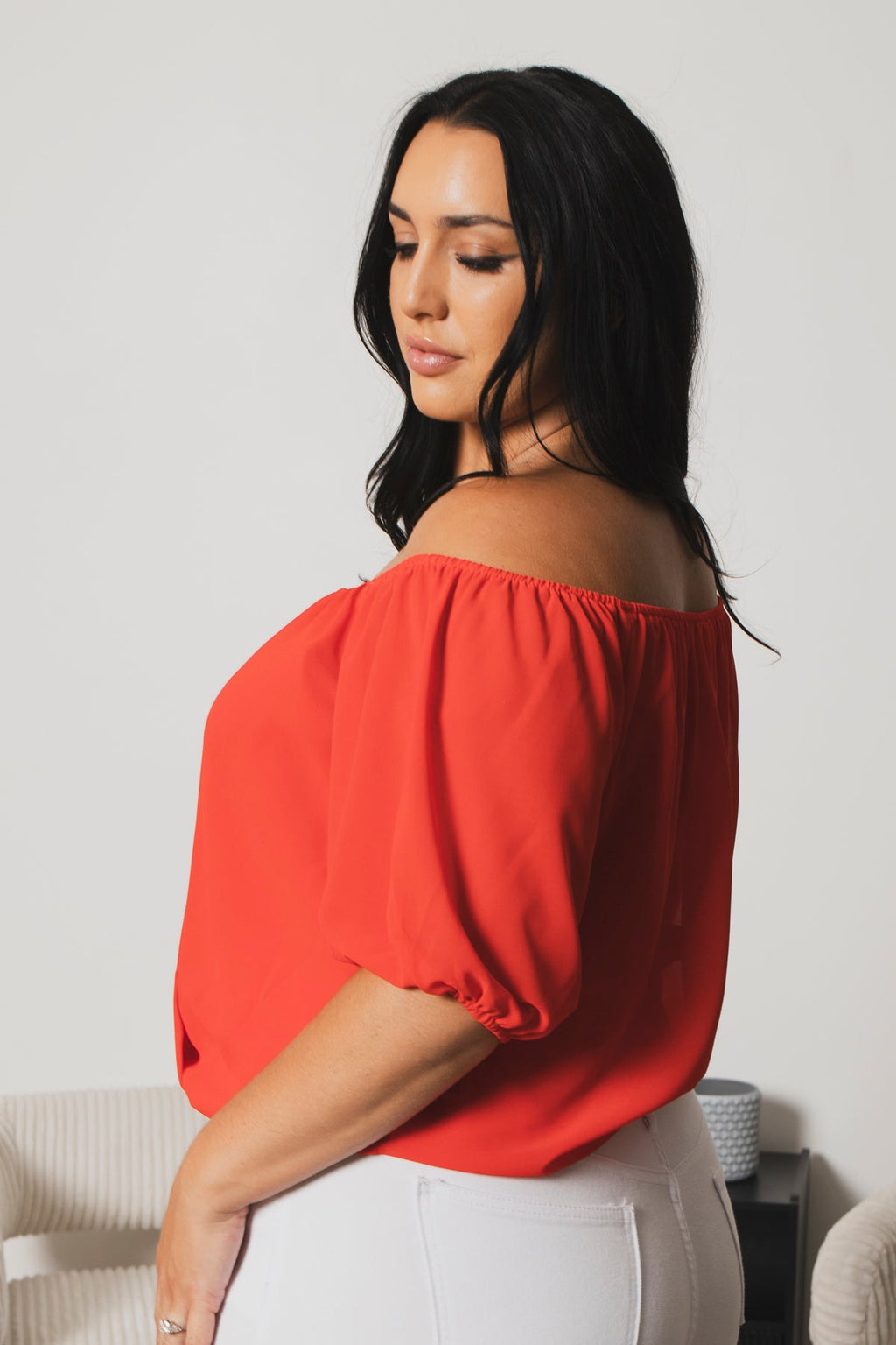 Plus Size Sapphire Breeze Top  - Red