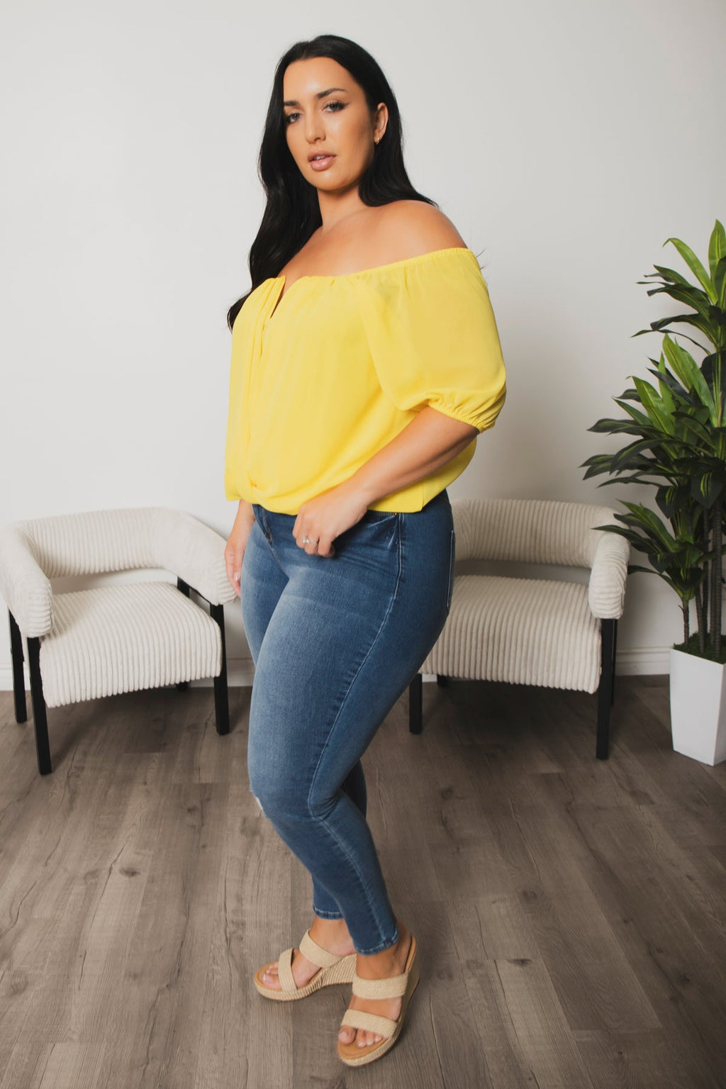Plus Size Sapphire Breeze Top  - Yellow