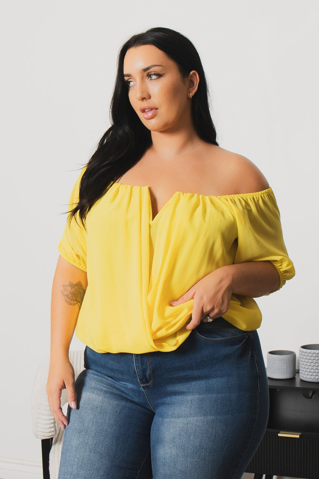 Plus Size Sapphire Breeze Top  - Yellow